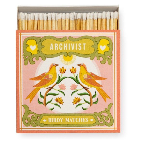 Archivist | Ariane's Birdy Safety Matches | Scent Lounge | Match Box Design White Background