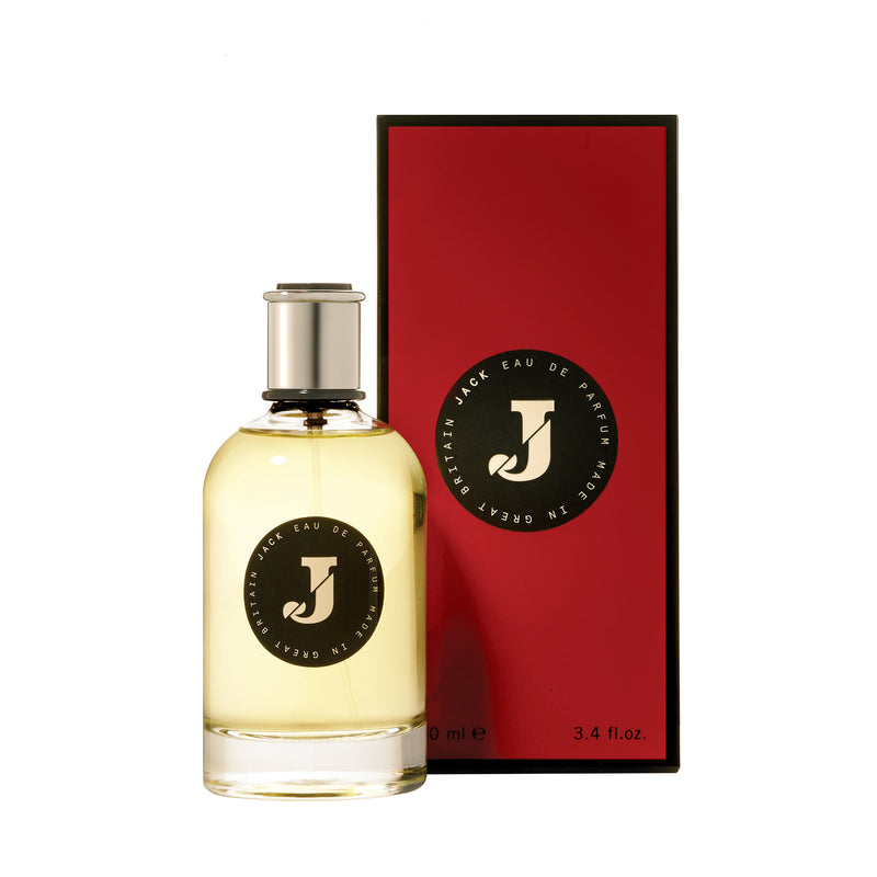 Jack | Original Perfume | Scent Lounge | Bottle with Black Label, Red Box & White Background