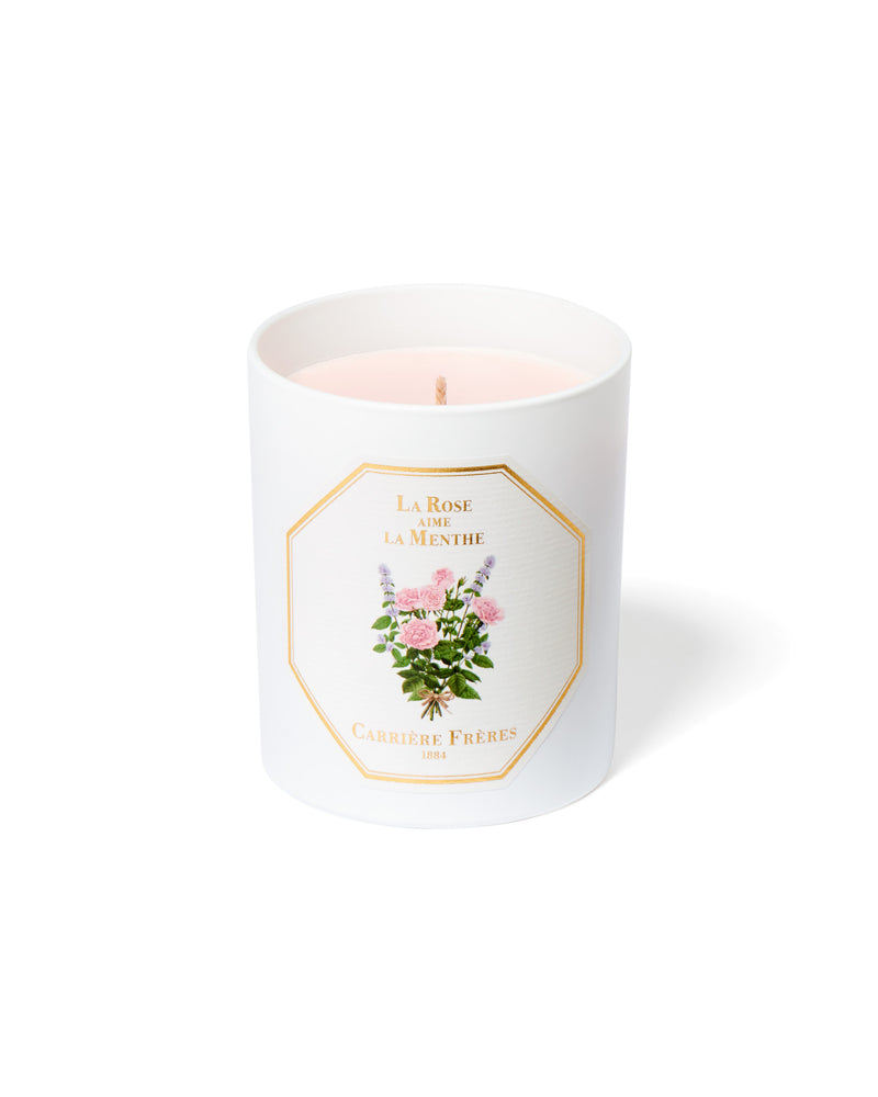 Rose & Mint Scented Candle by Carriere Freres