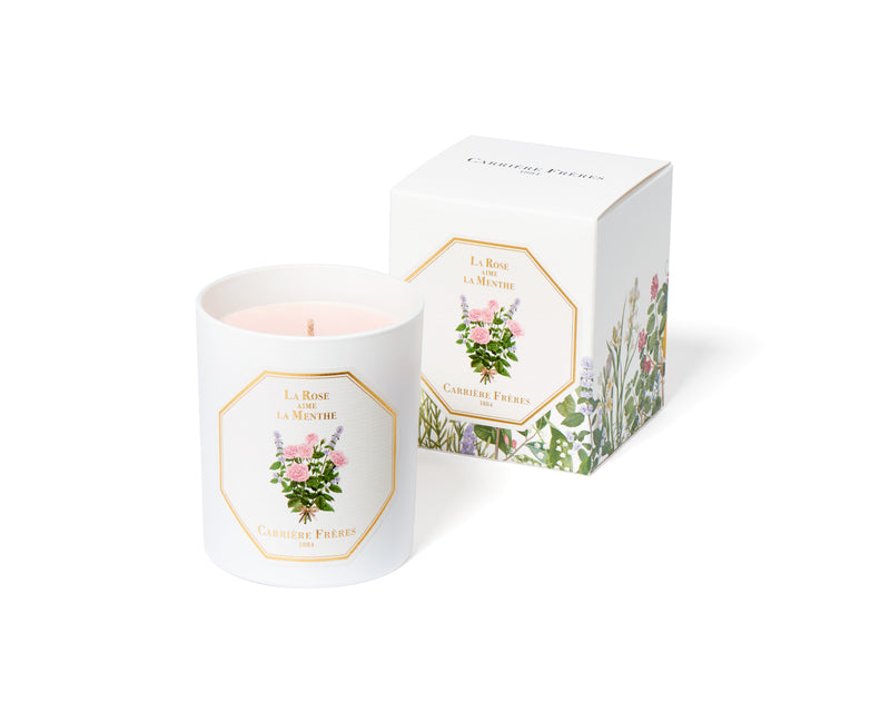 Rose & Mint Scented Candle by Carriere Freres