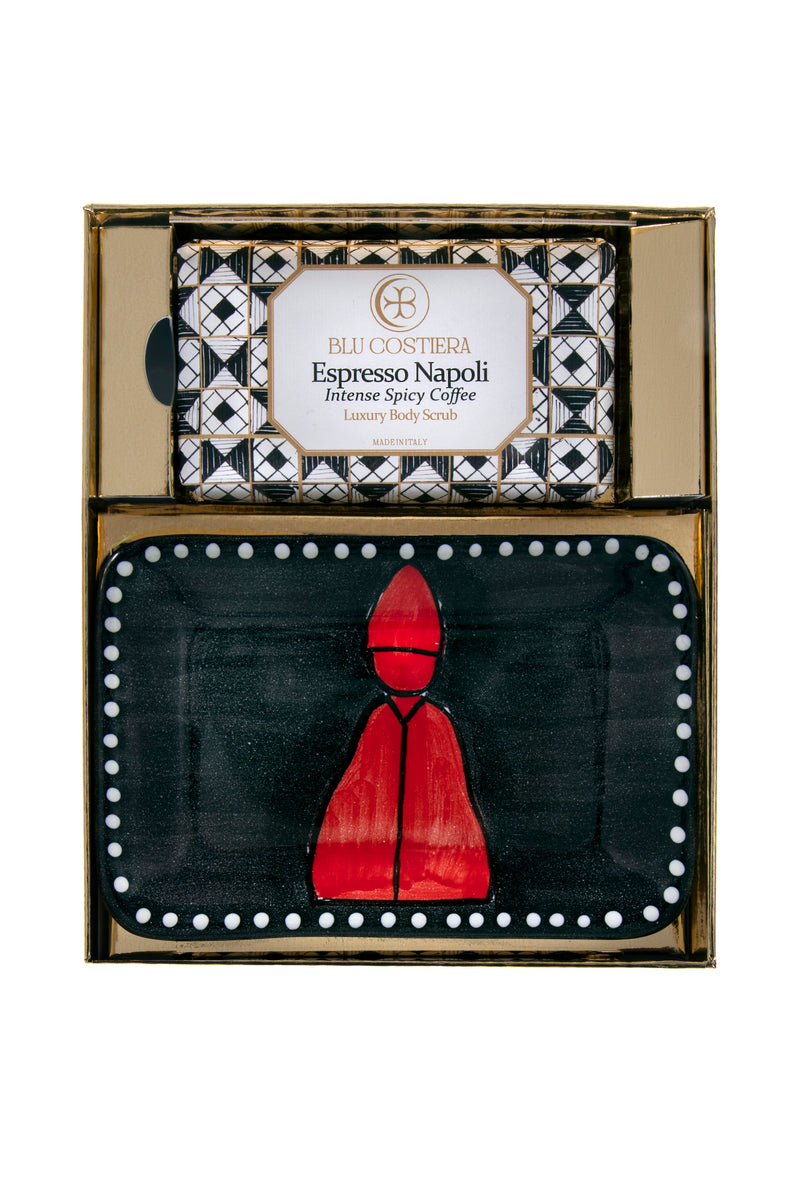 Espresso Napoli Body Scrub Soap Dish set by Blu Costiera