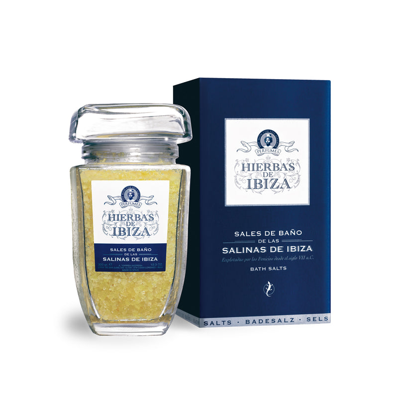 Hierbas de Ibiza | Bath Salts | Scent Lounge | Clear Bottle with Blue Box White Background
