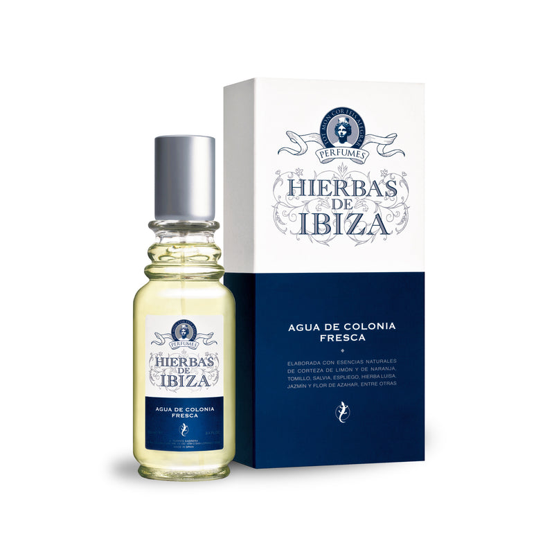 Hierbas de Ibiza | Perfume | Scent Lounge | Clear Bottle & White/ Blue Box White Background