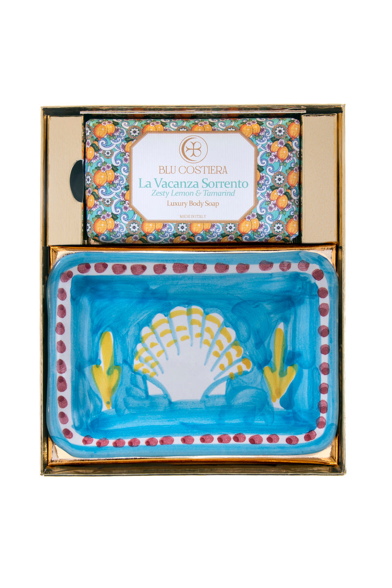 La Vacanza Sorrento Soap Dish set by Blu Costiera