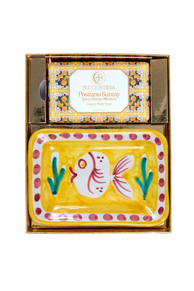 Positano Sunray Soap Dish set by Blu Costiera