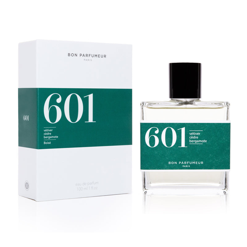 Scent Lounge | 601: Vetiver / Cedar / Bergamot Perfume by Bon Parfumeur - Bottle & Box