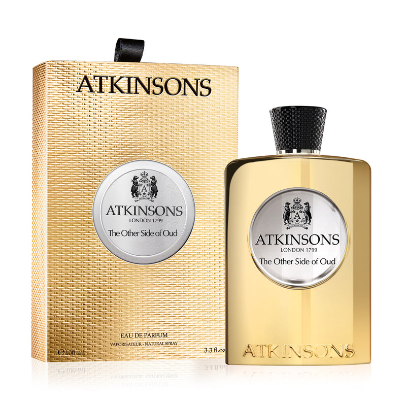 The Other Side Of Oud Perfume by Atkinsons - Gold Bottle and Box