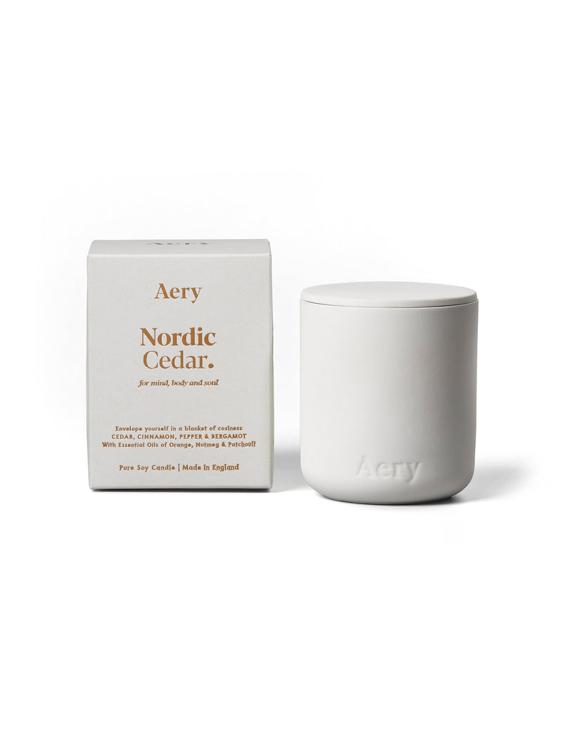 Aery | Nordic Cedar Scented Candle | Scent Lounge | Full Product White Background