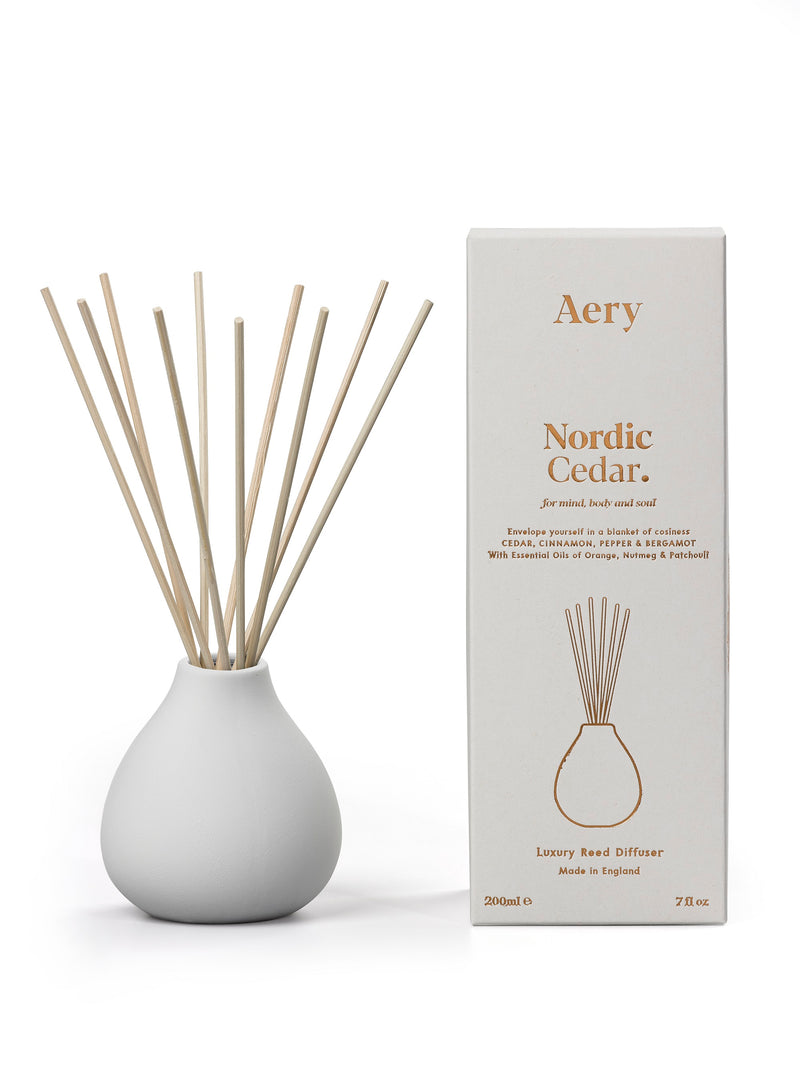 Aery | Nordic Cedar Reed Diffuser | Scent Lounge | Full Product White Background