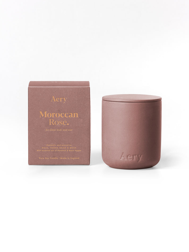 Aery | Moroccan Rose Scented Candle | Scent Lounge | Full Product White Background
