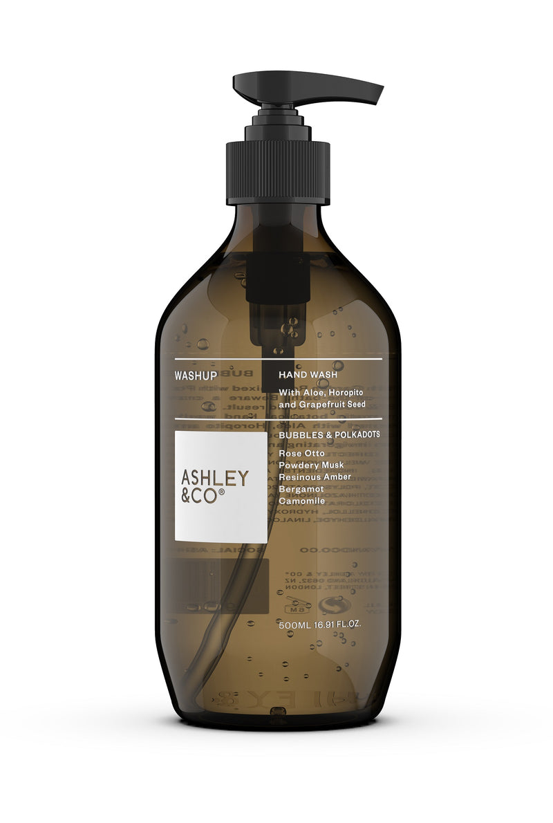 Bubbles & Polkadots Washup, Hand Wash by Ashley & Co - Black Bottle White Label