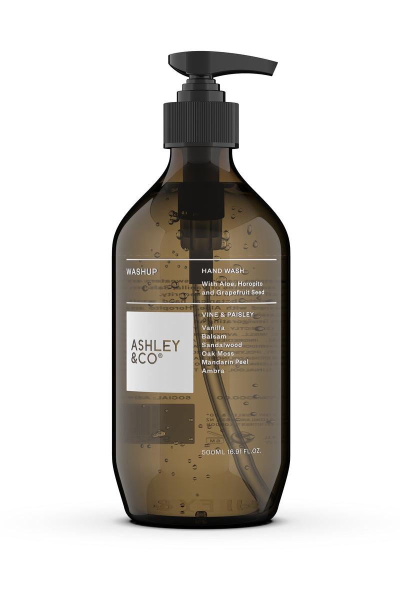 Vine & Paisley Washup, Hand Wash by Ashley & Co - Black Bottle White Label