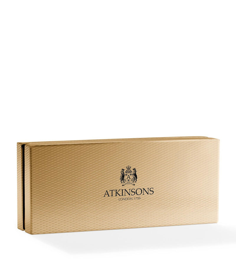 Atkinsons | Oud Mini Perfume Set | Scent Lounge | Mini Perfumes in Closed Gold Box with Atkinsons Logo