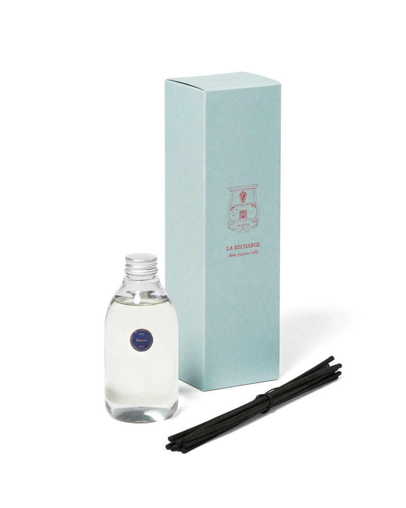 Cire Trudon | Ernesto Reed Diffuser Refill | Scent Lounge | Bottle with Blue Box & Reeds