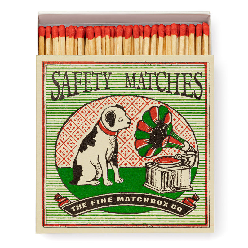 Archivist | Dog and Gramophone Safety Matches | Scent Lounge | Match Box Design White Background